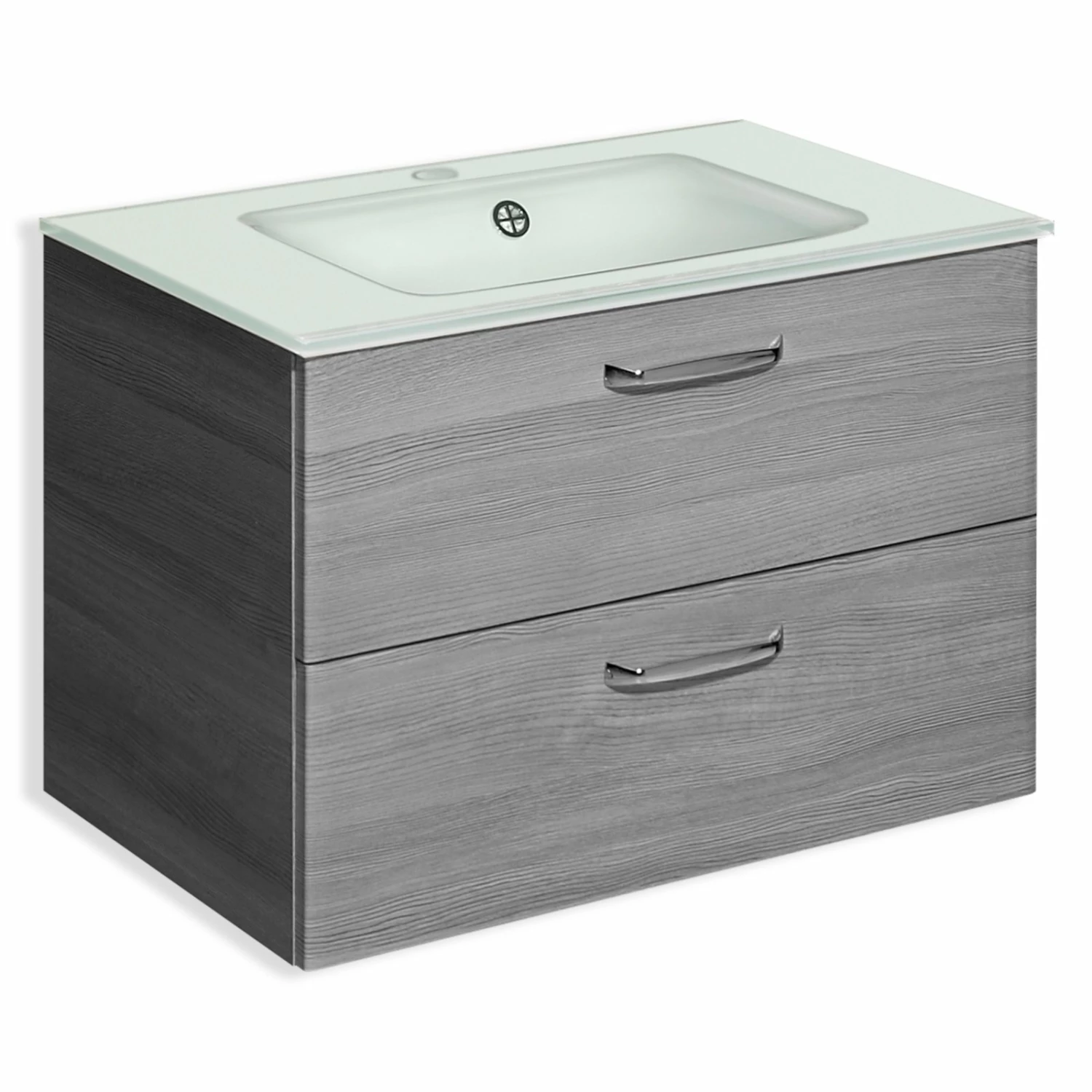 Glaswaschtisch - weiß - 75 cm breit 2 Glaswaschtisch - weiß - 75 cm breit – Bild 2