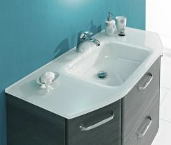 Glaswaschtisch - weiß - 112 cm breit