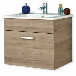 Waschtischunterschrank - Sanremo Eiche Terra - inklusive Waschtisch