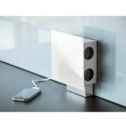 3-fach Steckdosenelement - weiß-silber - 2 USB-Anschlüsse -Baumarkt Verkaufsgeschäft 0755000400 03 1600Wx1600H