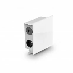 3-fach Steckdosenelement - weiß-silber - 2 USB-Anschlüsse