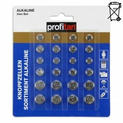 profitan 24er-Pack Knopfzellen-Sortiment - Alkaline und Lithium - sortiert