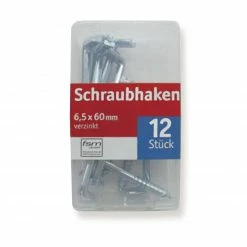 Schraubhaken - verzinkt - 12 Stück
