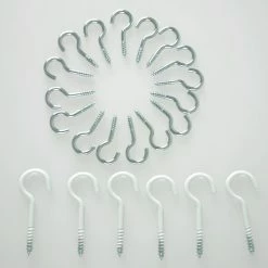 Schraubhaken - weiß und verzinkt - 22 Stück