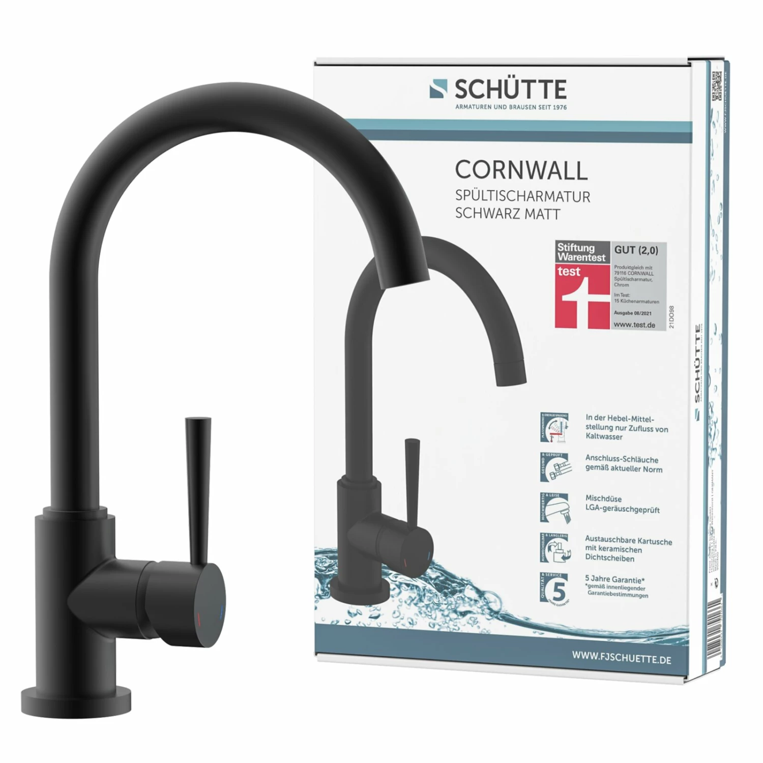 Küchenarmatur - schwarz matt - Hochdruck - schwenkbar 2 Küchenarmatur - schwarz matt - Hochdruck - schwenkbar – Bild 2