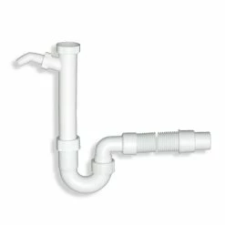 Rohrgeruchsverschluss - weiß - Kunststoff - flexibler Geräteanschluss