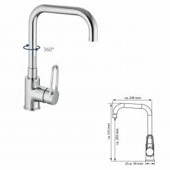 Küchenarmatur - Chrom - Hochdruck -Baumarkt Verkaufsgeschäft 1059012600 02 1600Wx1600H