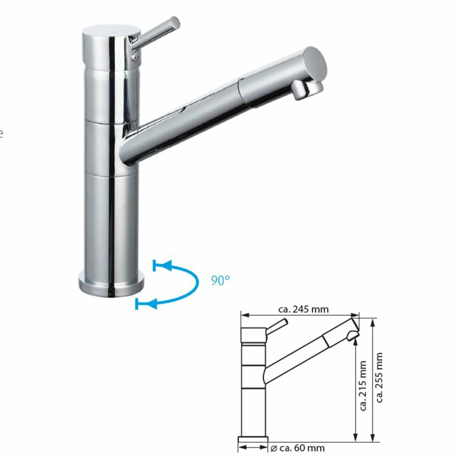 Küchenarmatur - Chrom - Hochdruck - ausziehbar 2 Küchenarmatur - Chrom - Hochdruck - ausziehbar – Bild 2