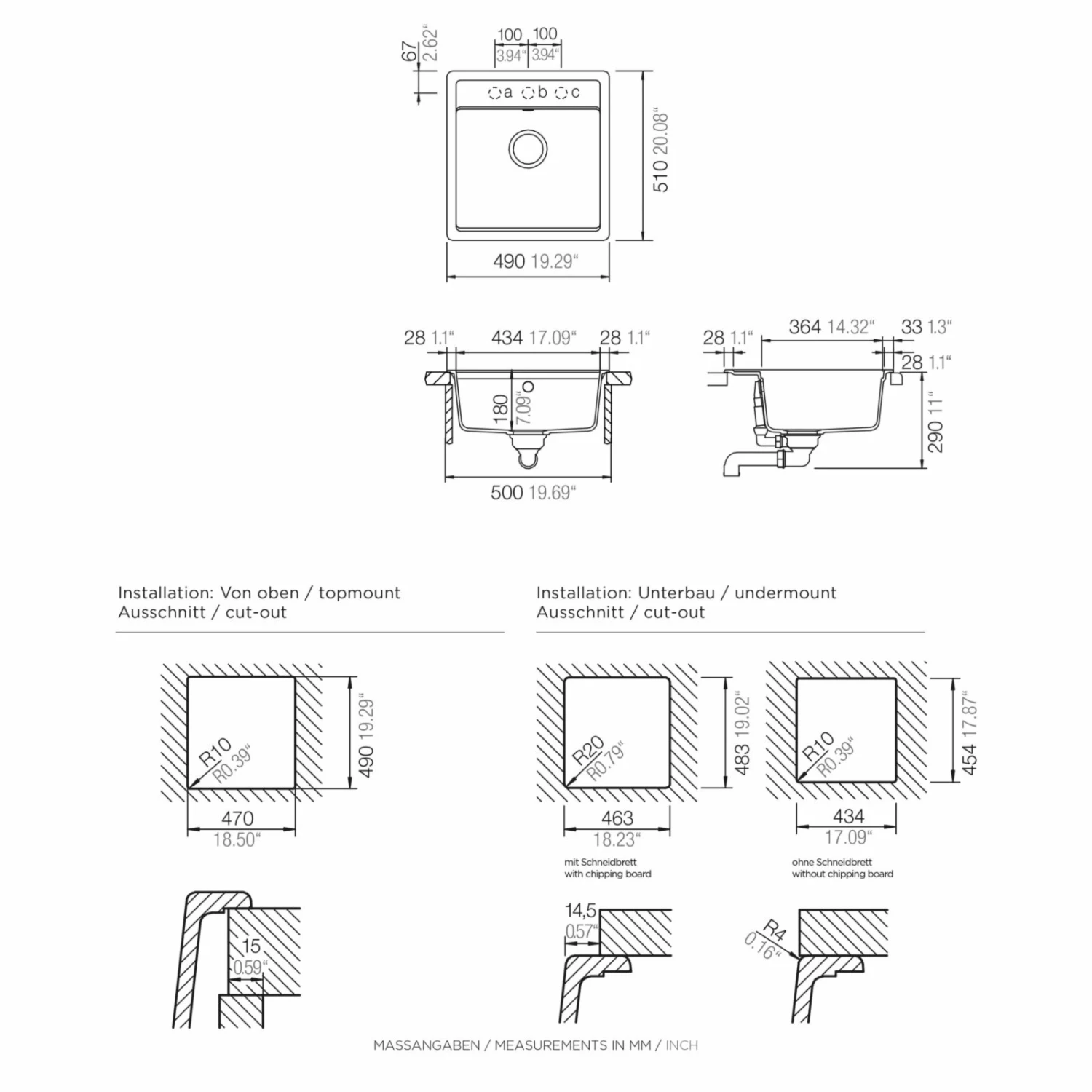 Einbauspüle - Nero - Cristalie - 49x51 cm 2 Einbauspüle - Nero - Cristalie - 49x51 cm – Bild 2