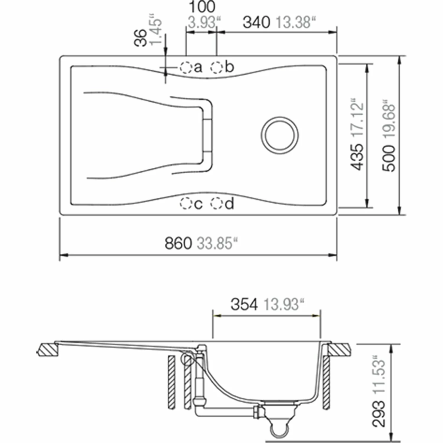 Einbauspüle - Cristadur® - schwarz - Unterschränke ab 45 cm 2 Einbauspüle - Cristadur® - schwarz - Unterschränke ab 45 cm – Bild 2