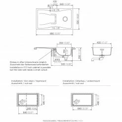 Einbauspüle - Cristadur® - schwarz - Unterschränke ab 45 cm 6 Einbauspüle - Cristadur® - schwarz - Unterschränke ab 45 cm -Baumarkt Verkaufsgeschäft 1302005100 03 1600Wx1600H