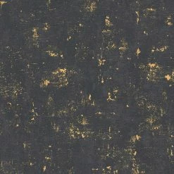 Vliestapete - schwarz-gold - Metallics Gold - 10 Meter