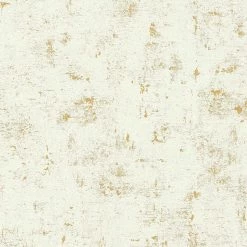 Vliestapete - weiß-gold - Metallics Gold - 10 Meter