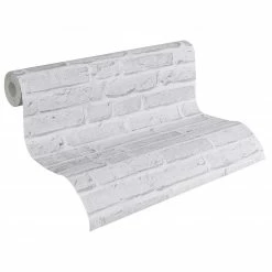 Vliestapete BRICK - Stein grau - 10 Meter