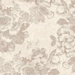 Vinyltapete BELLE EPOQUE - braun-creme metallic - 10 Meter