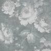 Vliestapete - Blumen - grau-weiß - 10 Meter