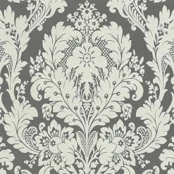 Vinyltapete KINGSTON - creme-grau metallic - 10 Meter