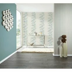 Vliestapete - Blätter - weiß-grün - 10 Meter -Baumarkt Verkaufsgeschäft 2002003000 03 1600Wx1600H