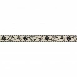 Vinyl-Borte ONLY BORDERS 7 - schwarz - Blumen - 5 cm