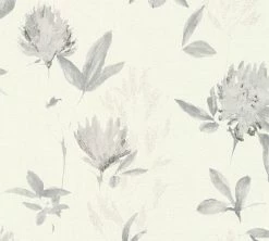 Vliestapete Designdschungel by Laura N.- grau metallic-weiß - 10 Meter