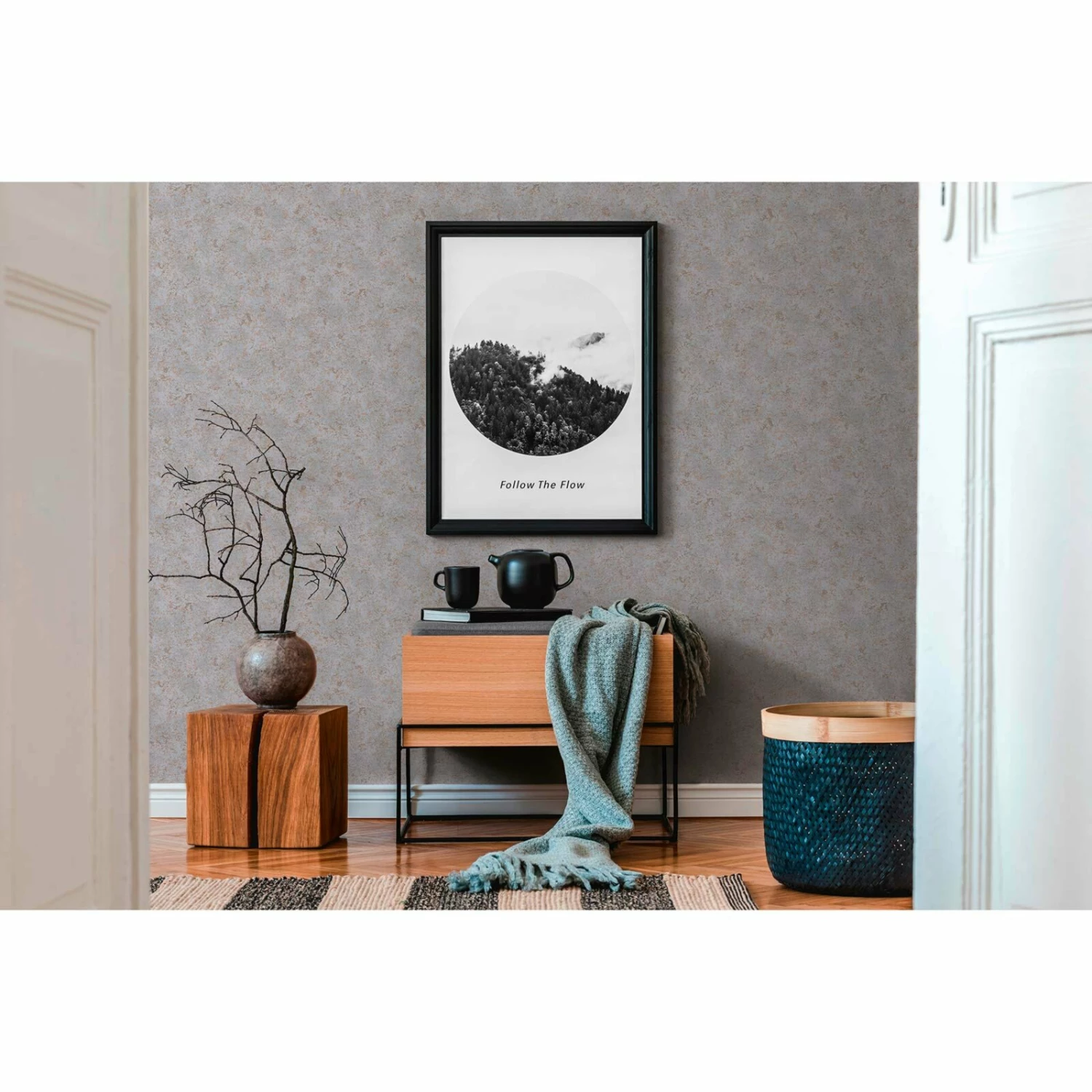 Vliestapete - grau-braun - Metallics meliert - 10 Meter 2 Vliestapete - grau-braun - Metallics meliert - 10 Meter – Bild 2