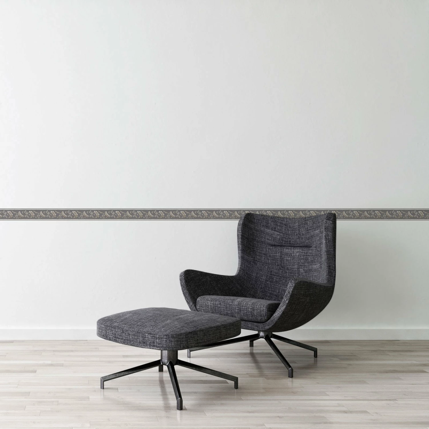 Vinyl-Borte - graubraun-gold - 8 cm 2 Vinyl-Borte - graubraun-gold - 8 cm – Bild 2