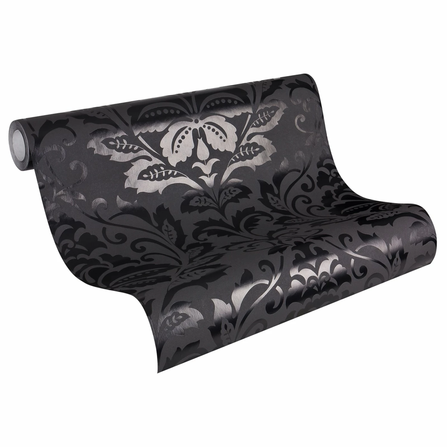 Vliestapete BAROCK - schwarz - 10 Meter 2 Vliestapete BAROCK - schwarz - 10 Meter – Bild 2