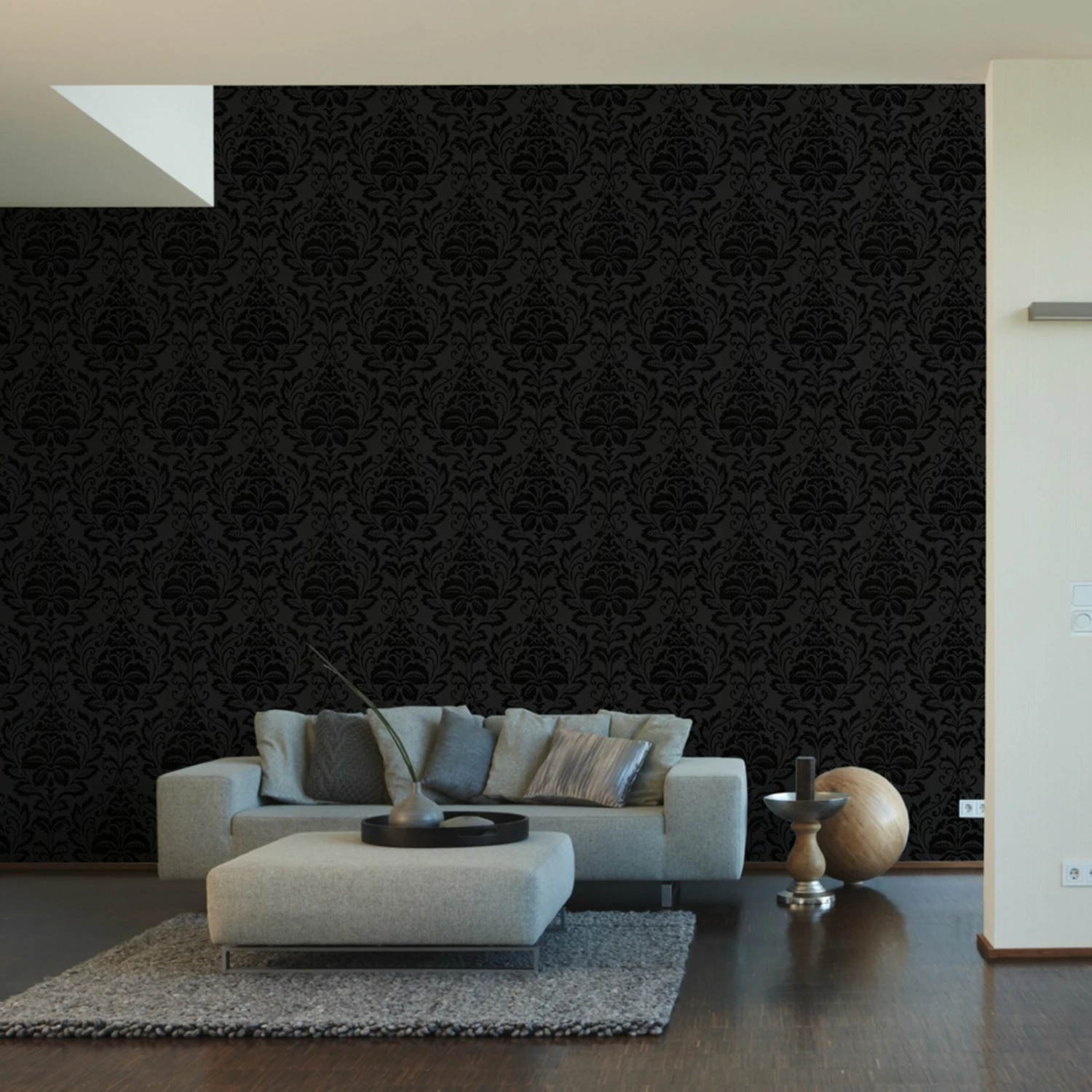 Vliestapete BAROCK - schwarz - 10 Meter 3 Vliestapete BAROCK - schwarz - 10 Meter – Bild 3