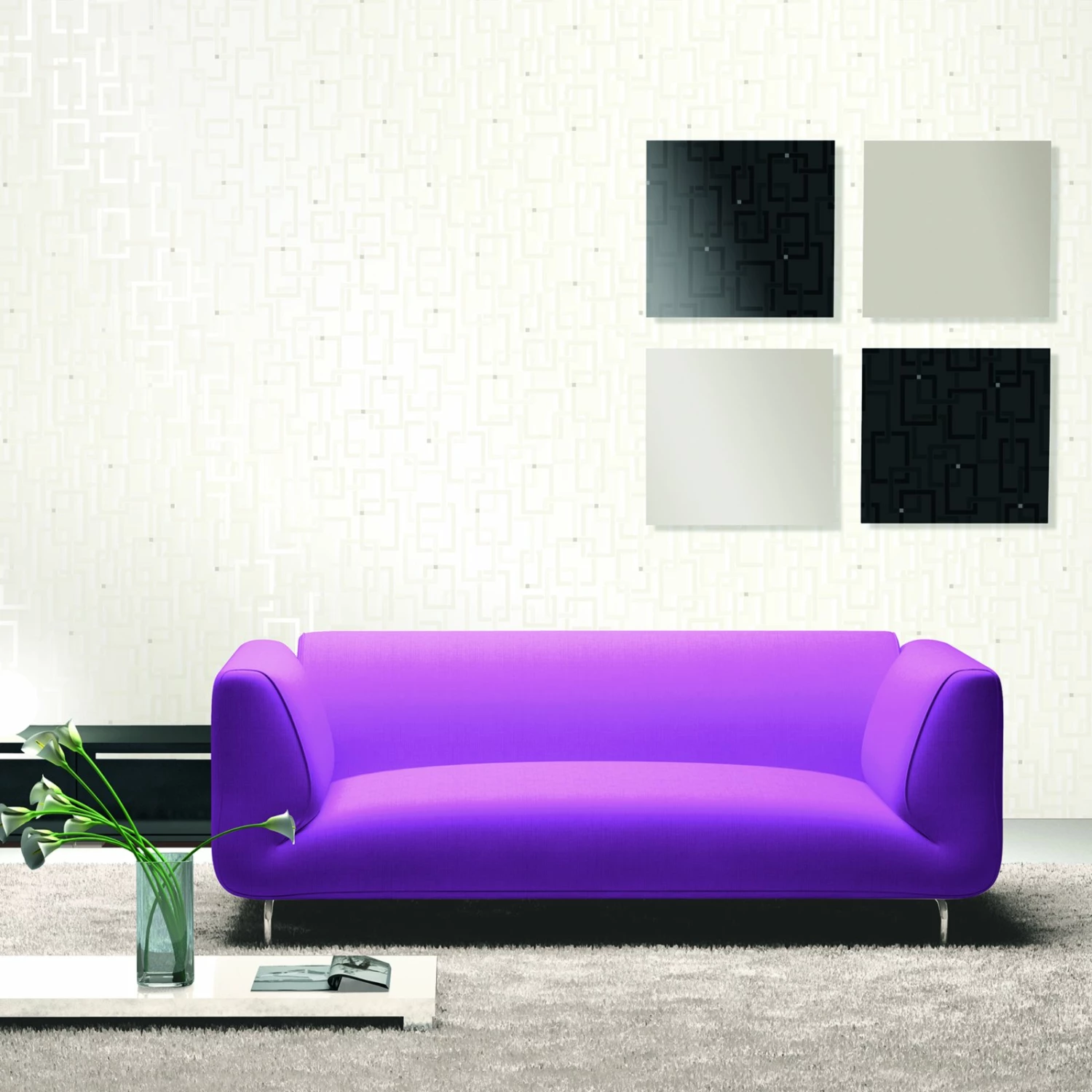 Vliestapete - weiß gemustert - 10 Meter 2 Vliestapete - weiß gemustert - 10 Meter – Bild 2