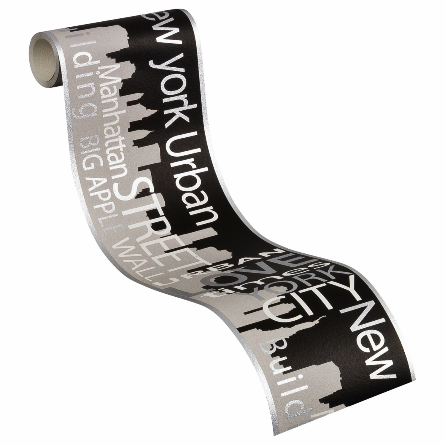 Papier-Borte BOYS & GIRLS 4 - grau metallic - New York - 13 cm 2 Papier-Borte BOYS & GIRLS 4 - grau metallic - New York - 13 cm – Bild 2