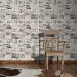 Papiertapete AUTHENTIC WALLS - beige - London - 10 Meter -Baumarkt Verkaufsgeschäft 2002037200 03 1600Wx1600H
