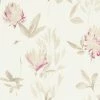 Vliestapete Designdschungel by Laura N.- beige metallic violett - Blumen - 10 Meter