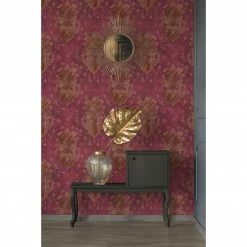 Vliestapete - rot-gold - 10 Meter -Baumarkt Verkaufsgeschäft 2002041100 05 1600Wx1600H