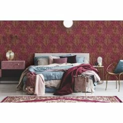 Vliestapete - rot-gold - 10 Meter -Baumarkt Verkaufsgeschäft 2002041100 06 1600Wx1600H