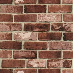 Papiertapete - rot - Stein - 10 Meter