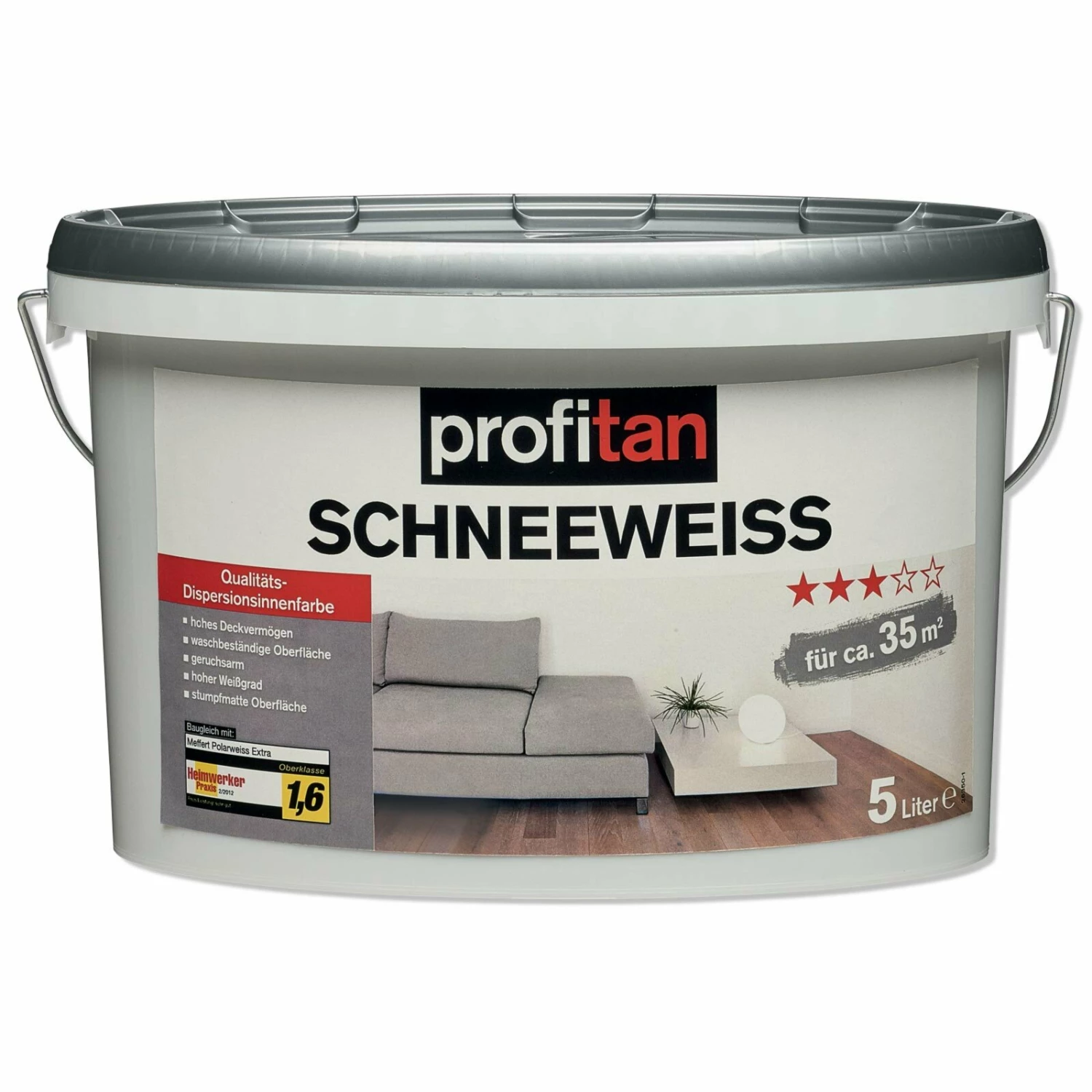 profitan Schneeweiß Wand- und Deckenfarbe - 5 Liter 1 profitan Schneeweiß Wand- und Deckenfarbe - 5 Liter