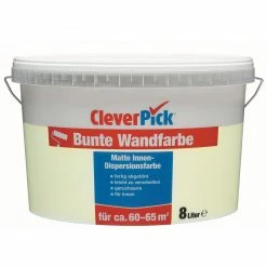CleverPick Bunte Wandfarbe - limette - 8 Liter