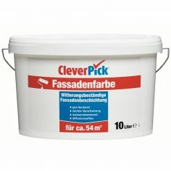 CleverPick Fassadenfarbe - weiß - 10 Liter