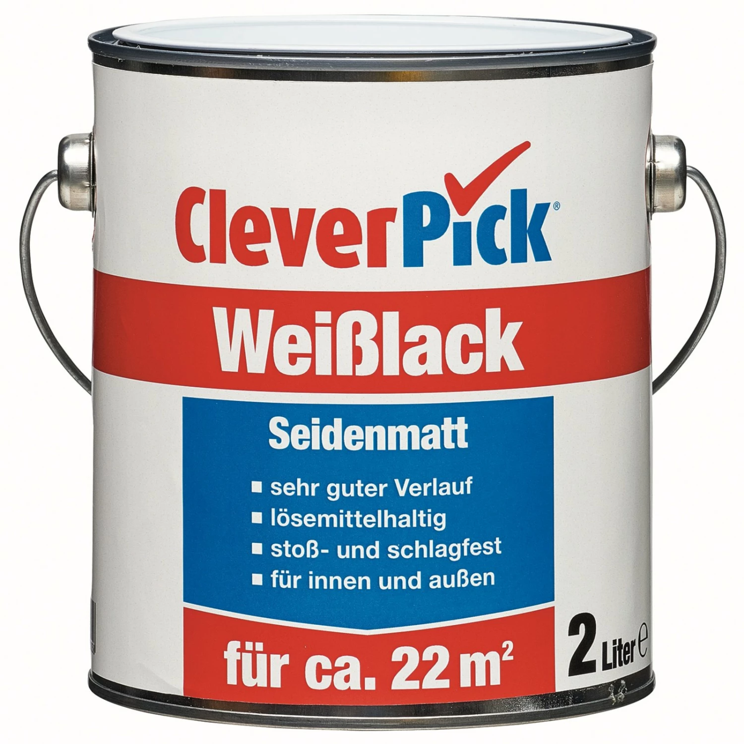CleverPick Weißlack - seidenmatt - 2 Liter 1 CleverPick Weißlack - seidenmatt - 2 Liter