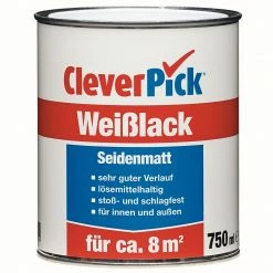 CleverPick Weißlack - seidenmatt - 750 ml