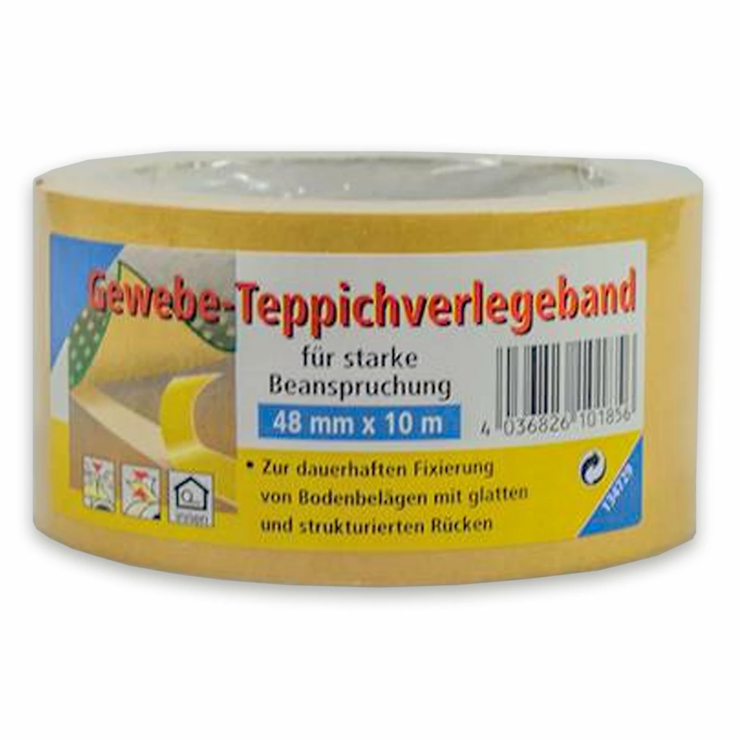 Gewebe-Teppichverlegeband - Doppelseitig - 10 Meter 1 Gewebe-Teppichverlegeband - Doppelseitig - 10 Meter