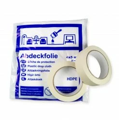 Malerabdeckset - 3-teilig - Krepp - Abdeckfolie