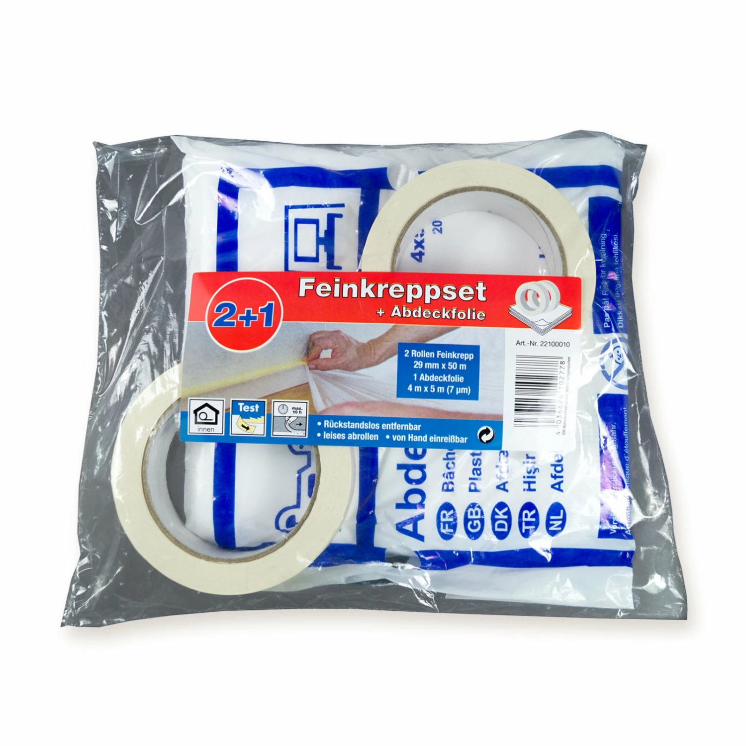 Malerabdeckset - 3-teilig - Krepp - Abdeckfolie 2 Malerabdeckset - 3-teilig - Krepp - Abdeckfolie – Bild 2