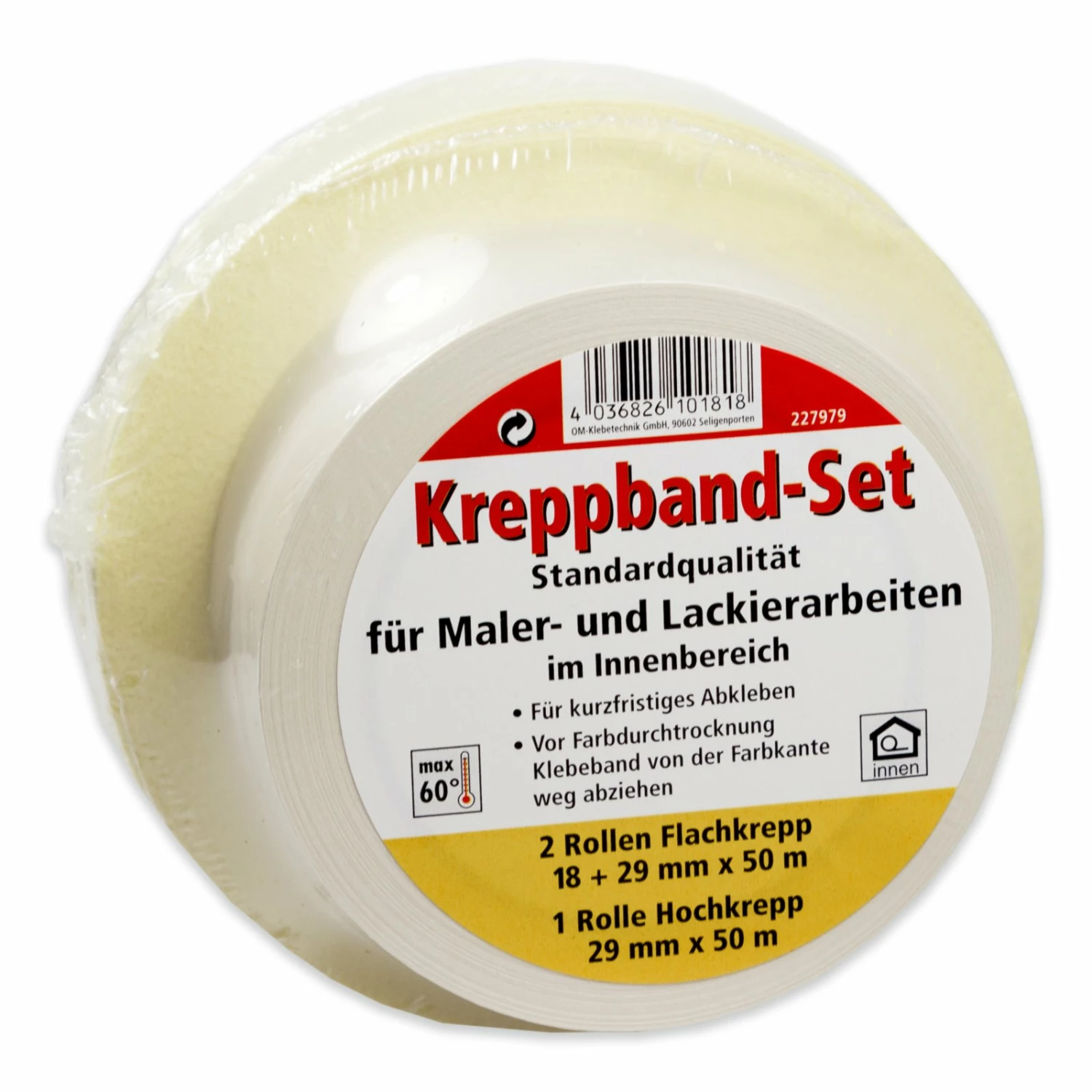 Kreppband - 3er Pack - 3x50 Meter 2 Kreppband - 3er Pack - 3x50 Meter – Bild 2