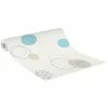 Vliestapete - beige-blau - Kreise - 10 Meter