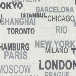Vliestapete - weiß-silber - Städte - 10 Meter