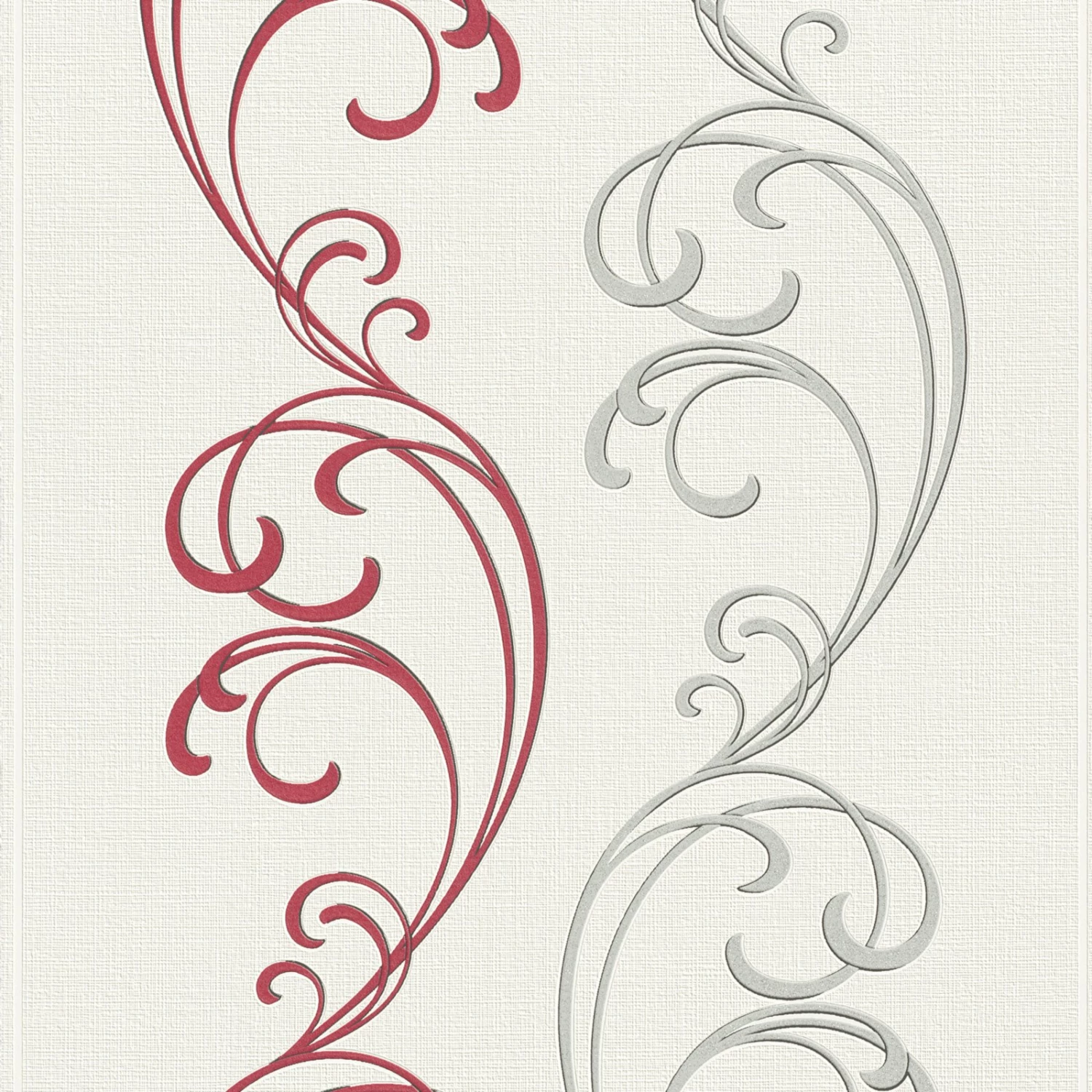 Vliestapete - rot-silber - Ornamente - 10 Meter 1 Vliestapete - rot-silber - Ornamente - 10 Meter