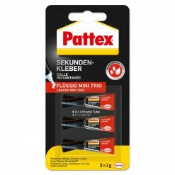 Pattex Sekundenkleber - MINI TRIO - 3 x 1 g
