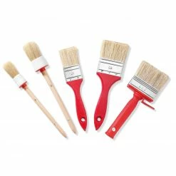 Pinsel-Set - rot - 5-teilig - Naturborsten