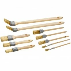 10-teiliges Pinsel-Set - Holzstiel - Kunstborsten
